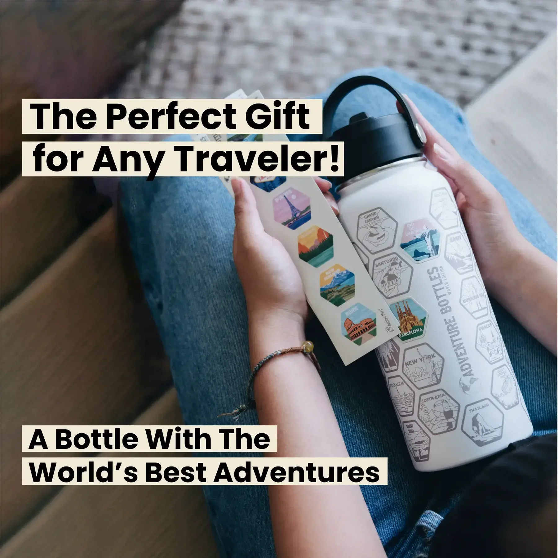 AWESOME MAPS - Adventure Bottle & Stickers - 1 Litre