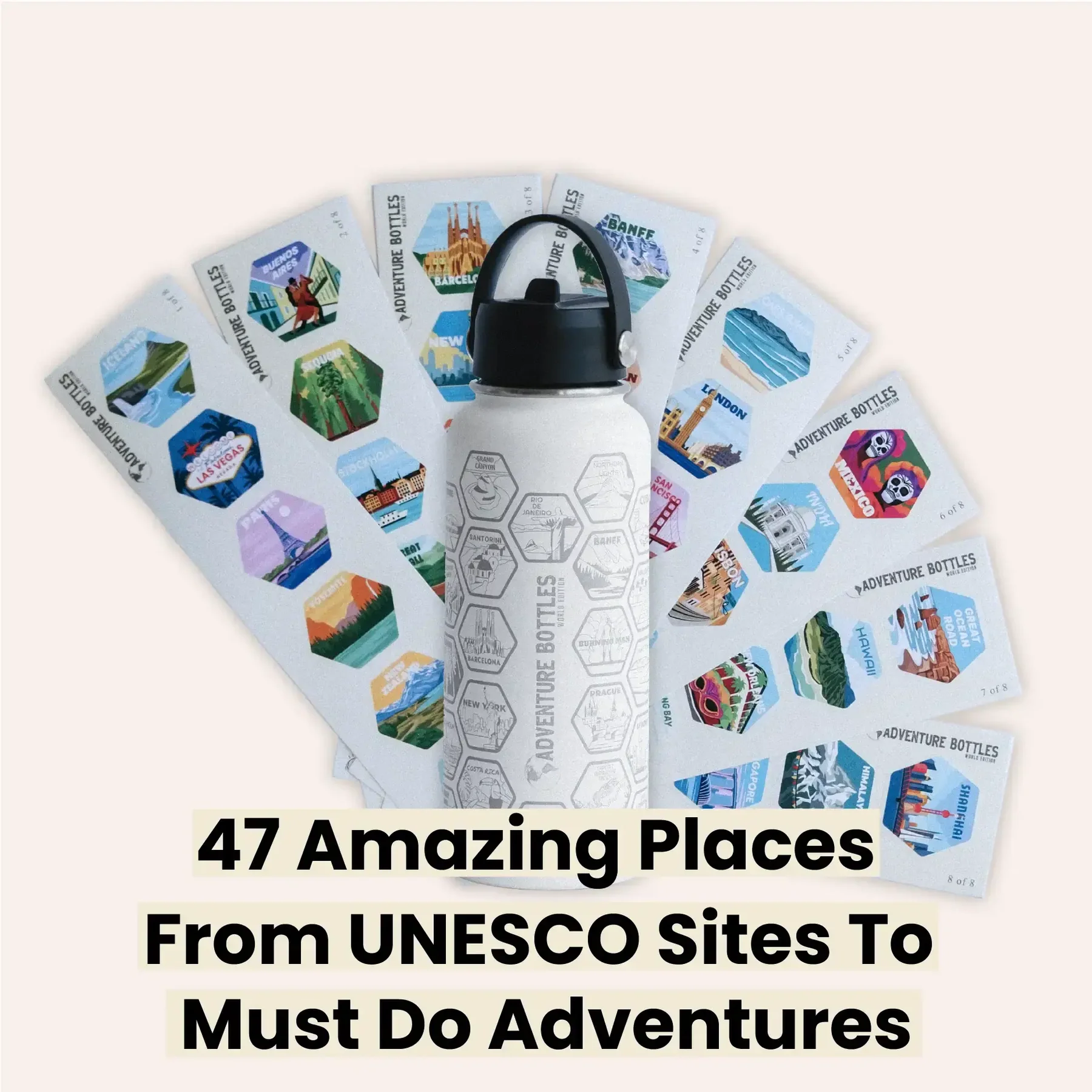 AWESOME MAPS - Adventure Bottle & Stickers - 1 Litro