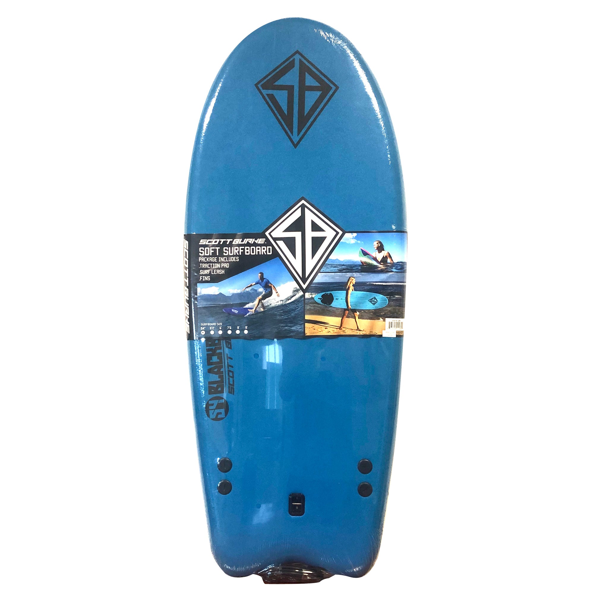 CBC - Tabla de surf de espuma - Softboard Black Ball - 5'4 Fish - Azul