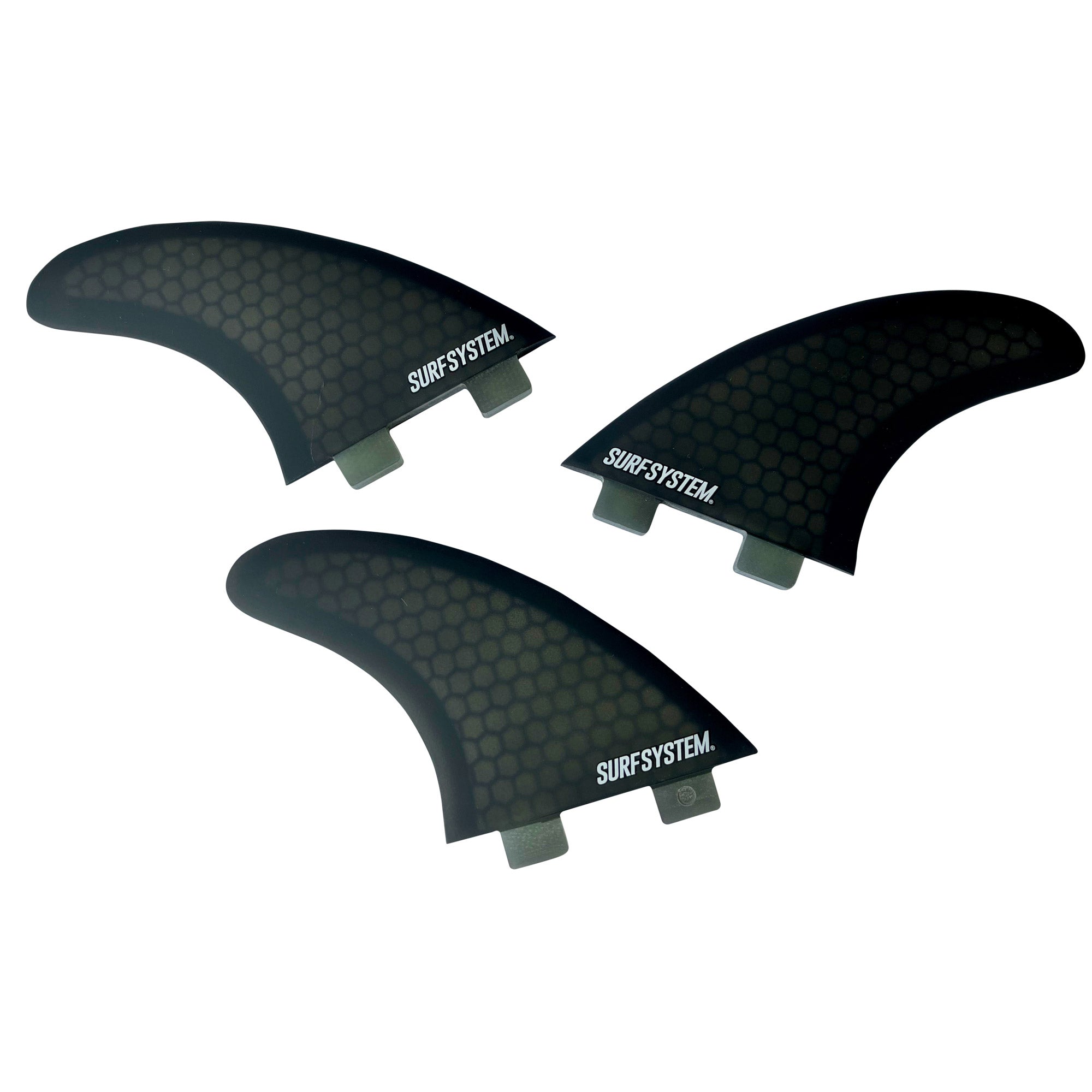 SURF SYSTEM - 3 fins Fiberglass Honeycomb compatibles FCS - Taille M - Smoke