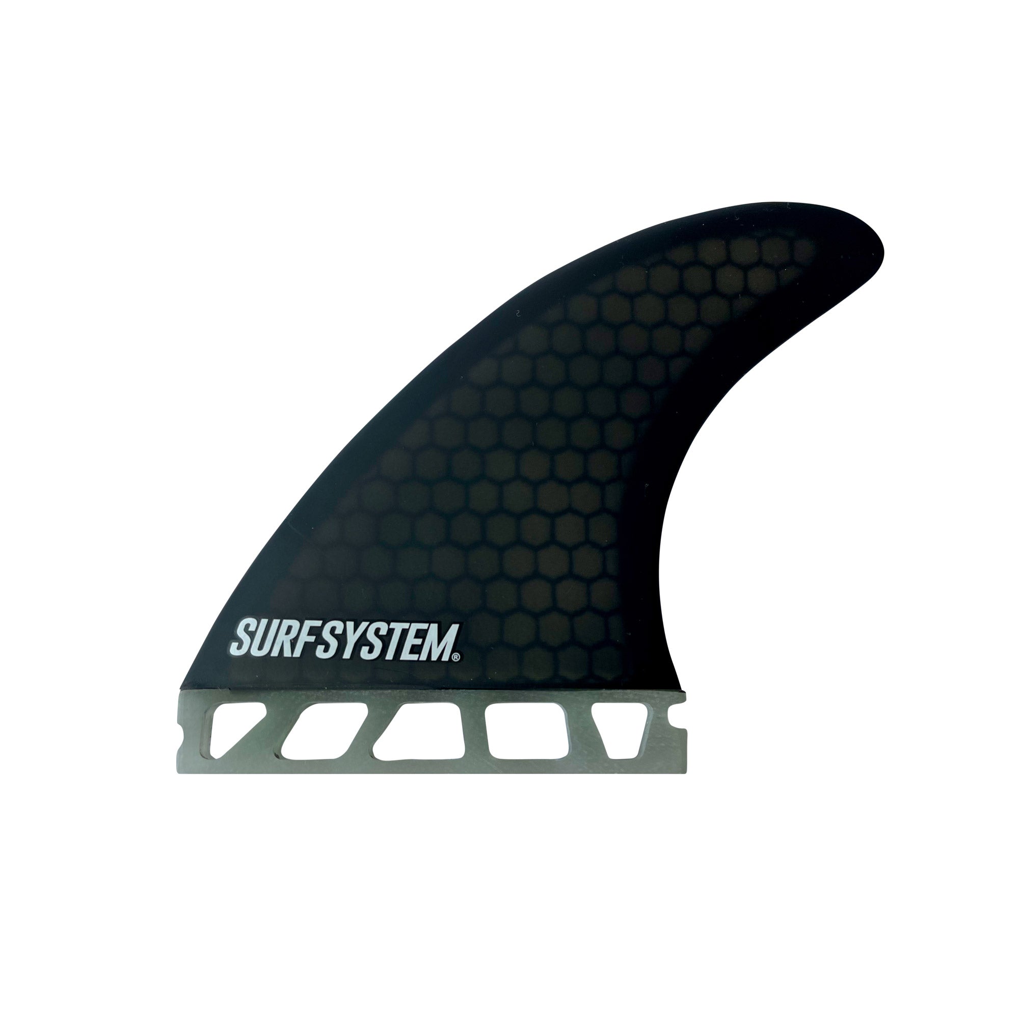 SURF SYSTEM - 3 fins Fiberglass Honeycomb compatibles Futures - Taille M - Smoke