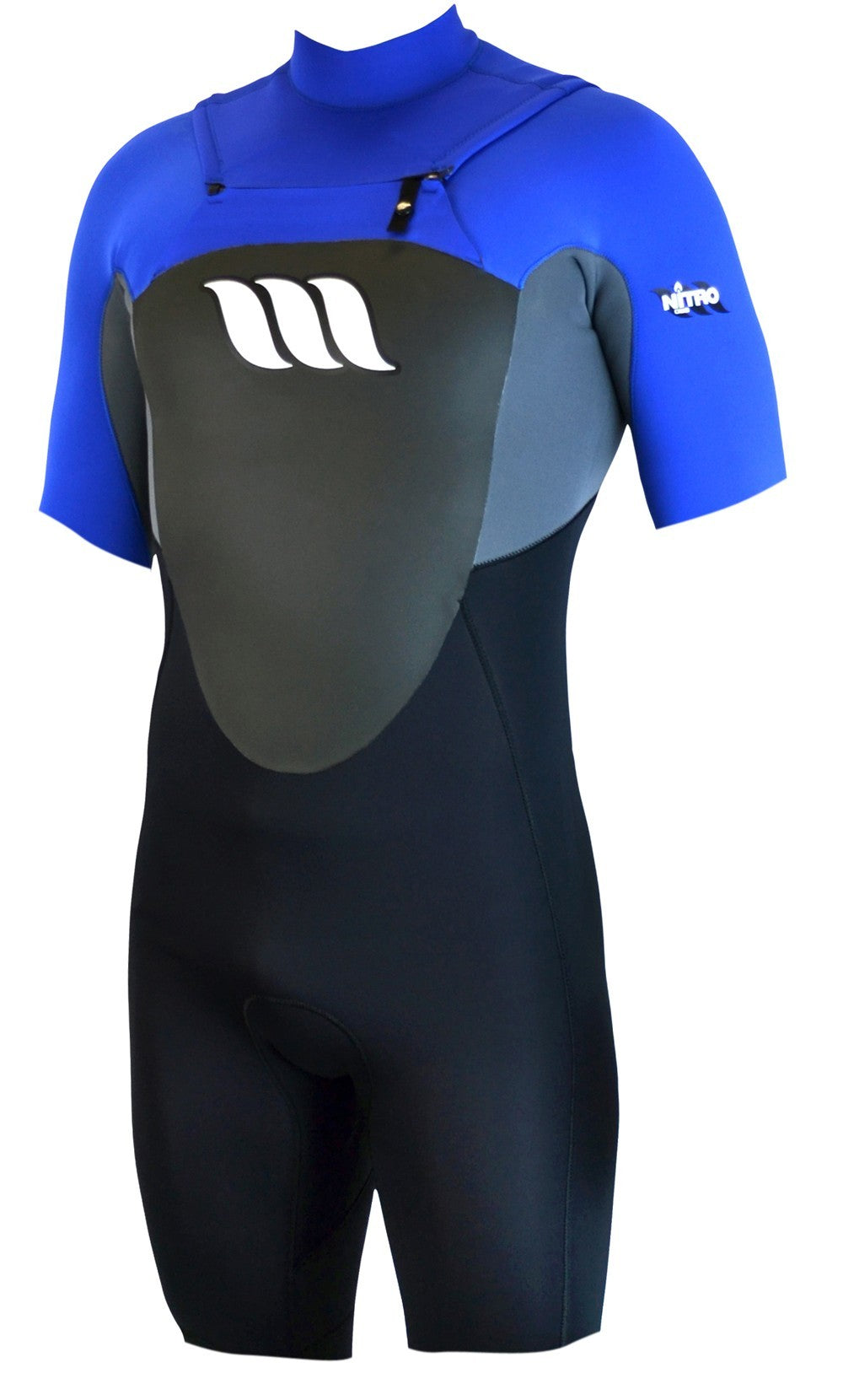 WEST - Surf wetsuit - Nitro Shorty 2/2mm front zip - Blue / Charcoal