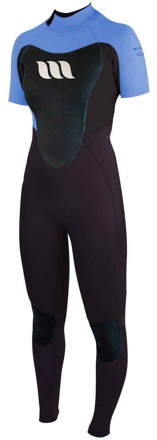 WEST - Women's surf wetsuit - Nitro Lady short sleeves 2/2mm back zip - Blue