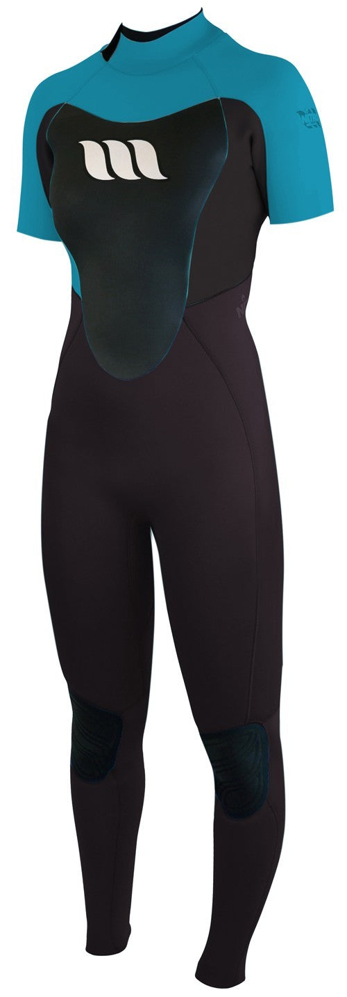 WEST - Women's surf wetsuit - Nitro Lady short sleeves 2/2mm back zip - Aqua