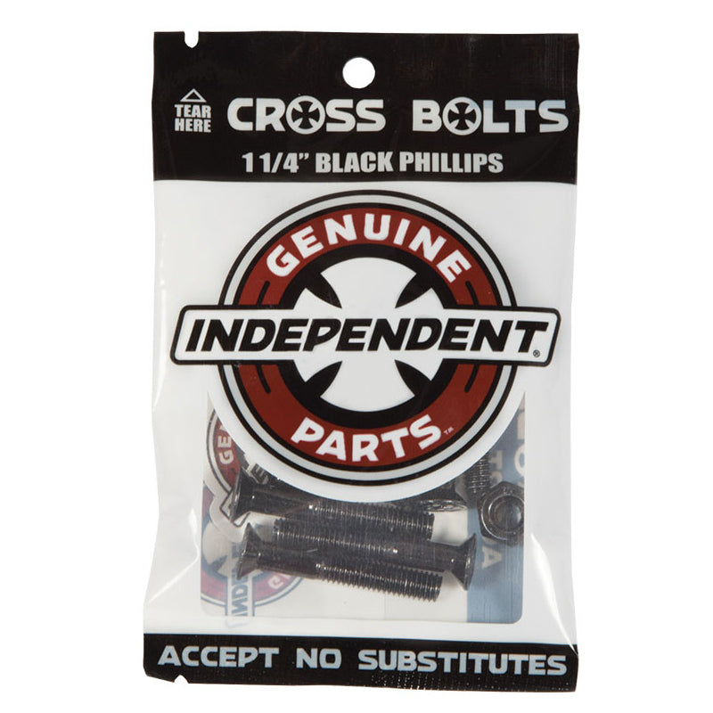 Independent - Pack of 8 screws - Phillips 1.25 inch - Black