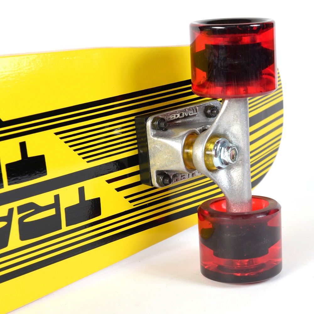 TRACKER Skateboard  - Classic Small Wing Cruizer - Yellow 29' (73 cm) - Red Wheels