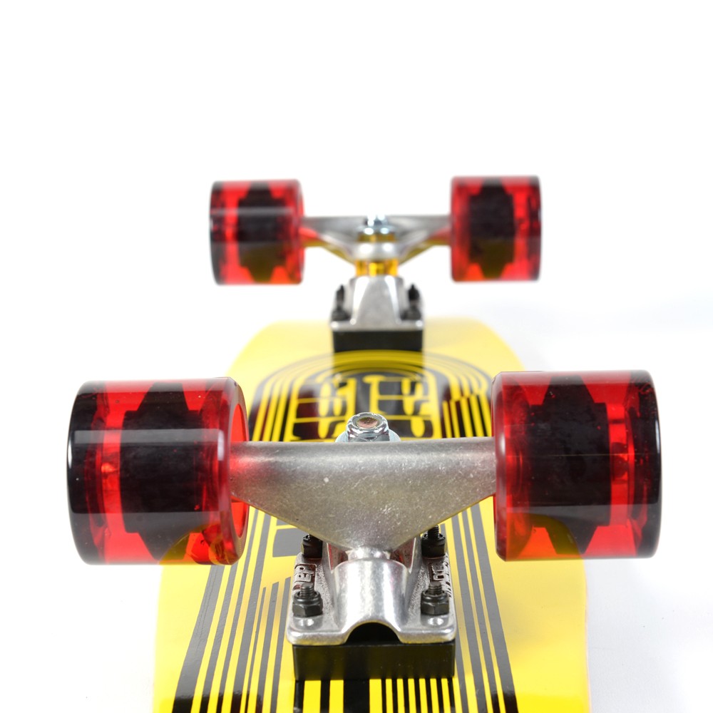 TRACKER Skateboard  - Classic Small Wing Cruizer - Yellow 29' (73 cm) - Red Wheels