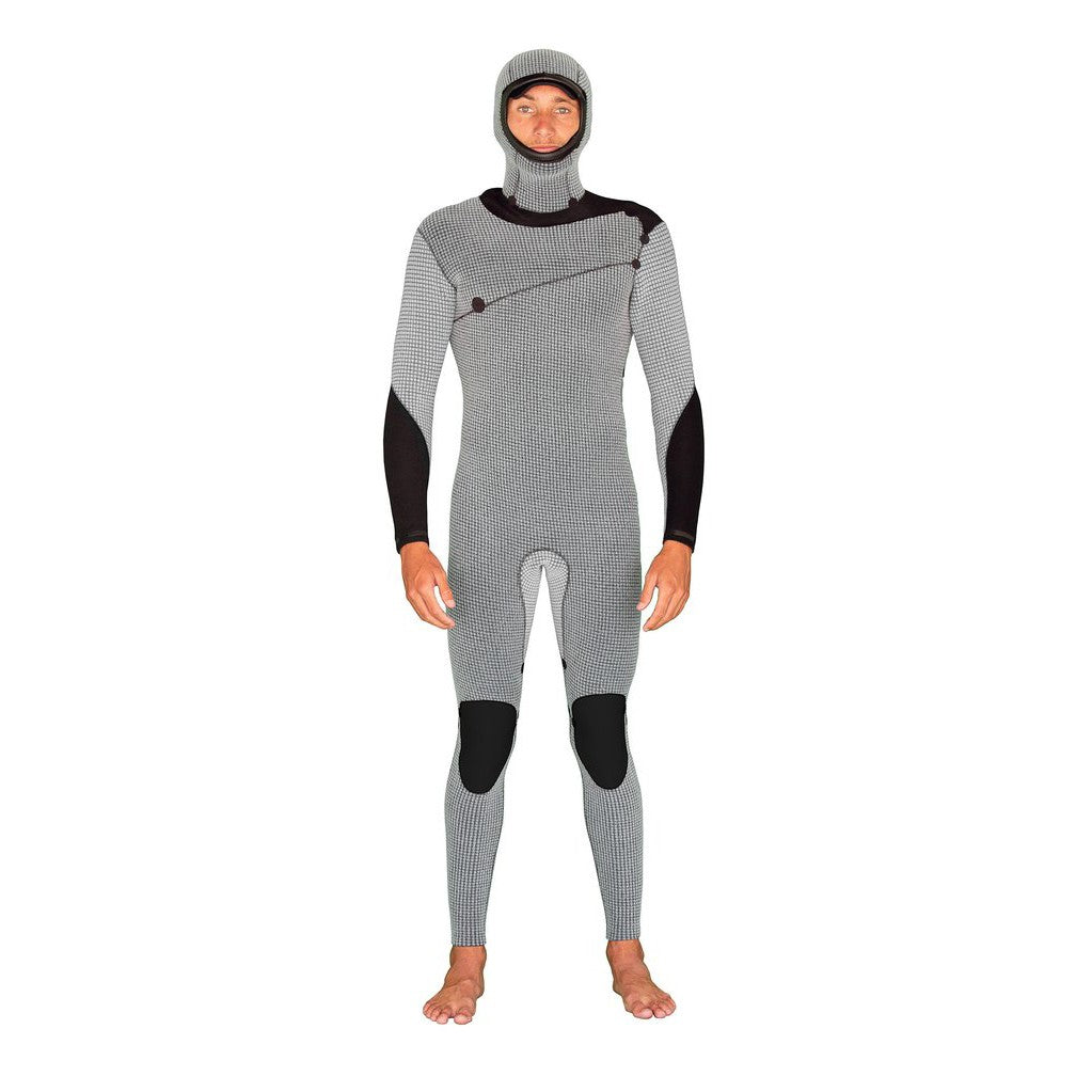 GYROLL Wetsuit - 5/4mm Shield Hooded Chest Zip - Black