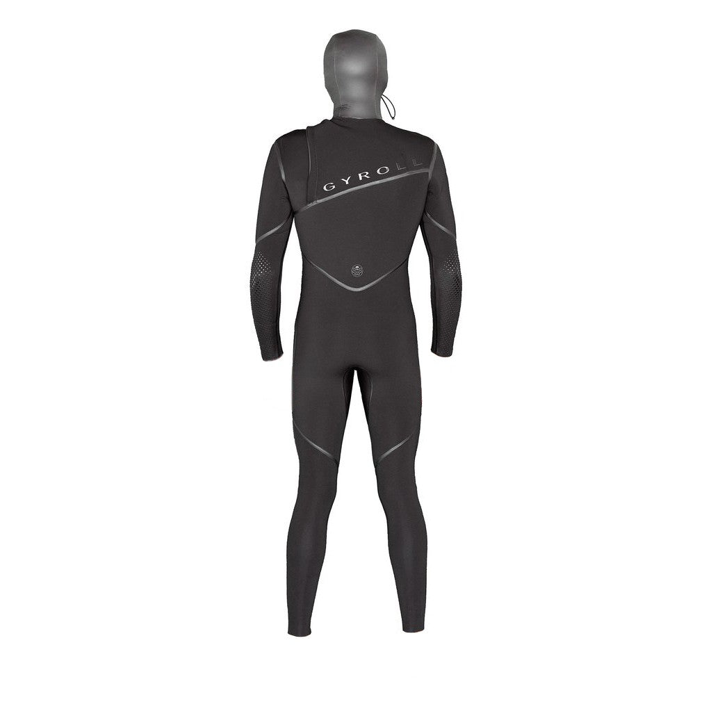 GYROLL Wetsuit - 5/4mm Shield Hooded Chest Zip - Black