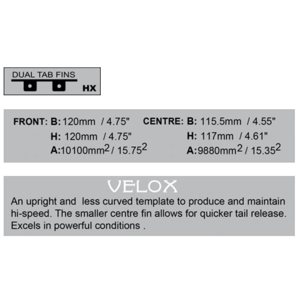 SCARFINI HX Velox AIR Carbon Fin Set Size L - FCS