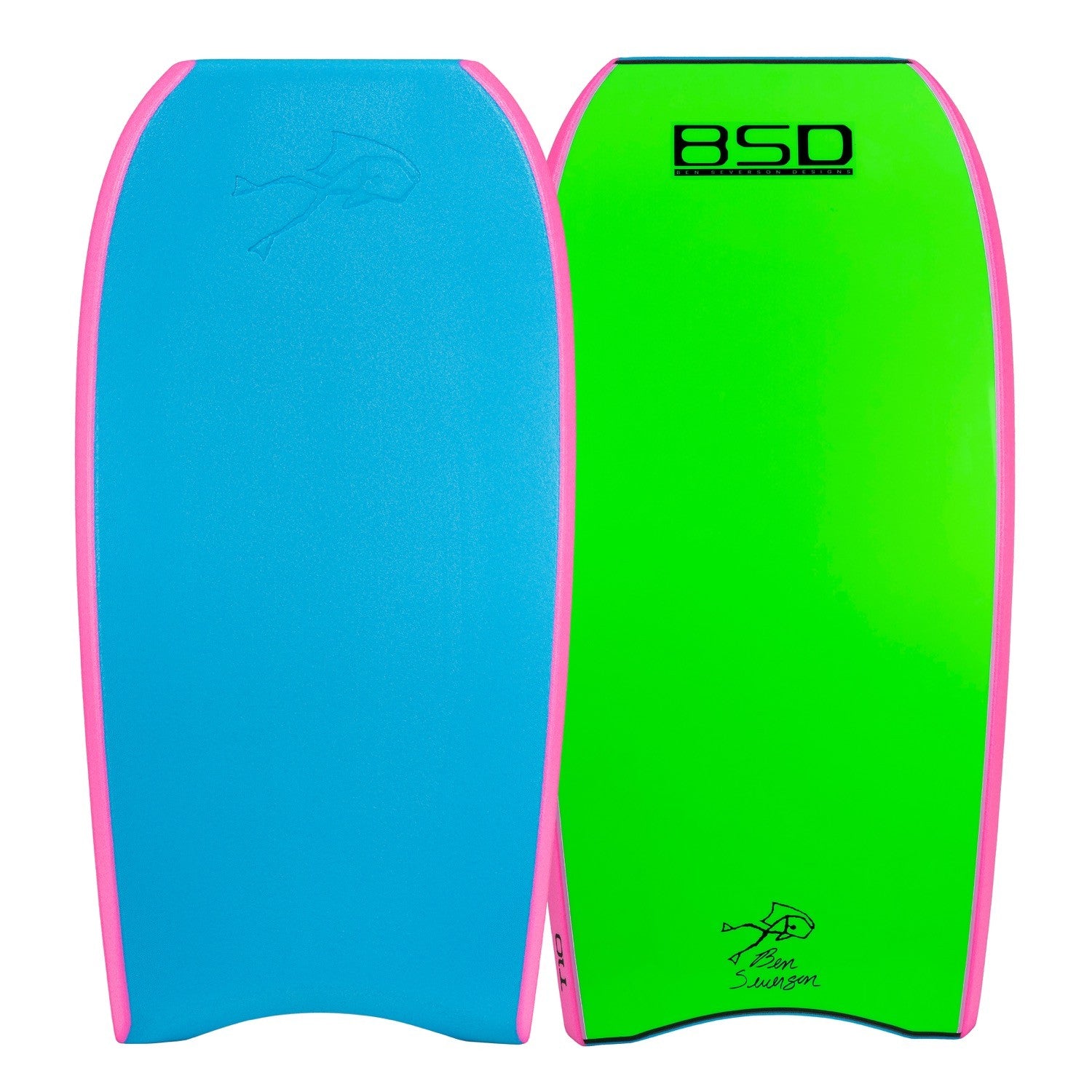Tabla de bodyboard BSD - T10 - Azul agua / Verde fluro