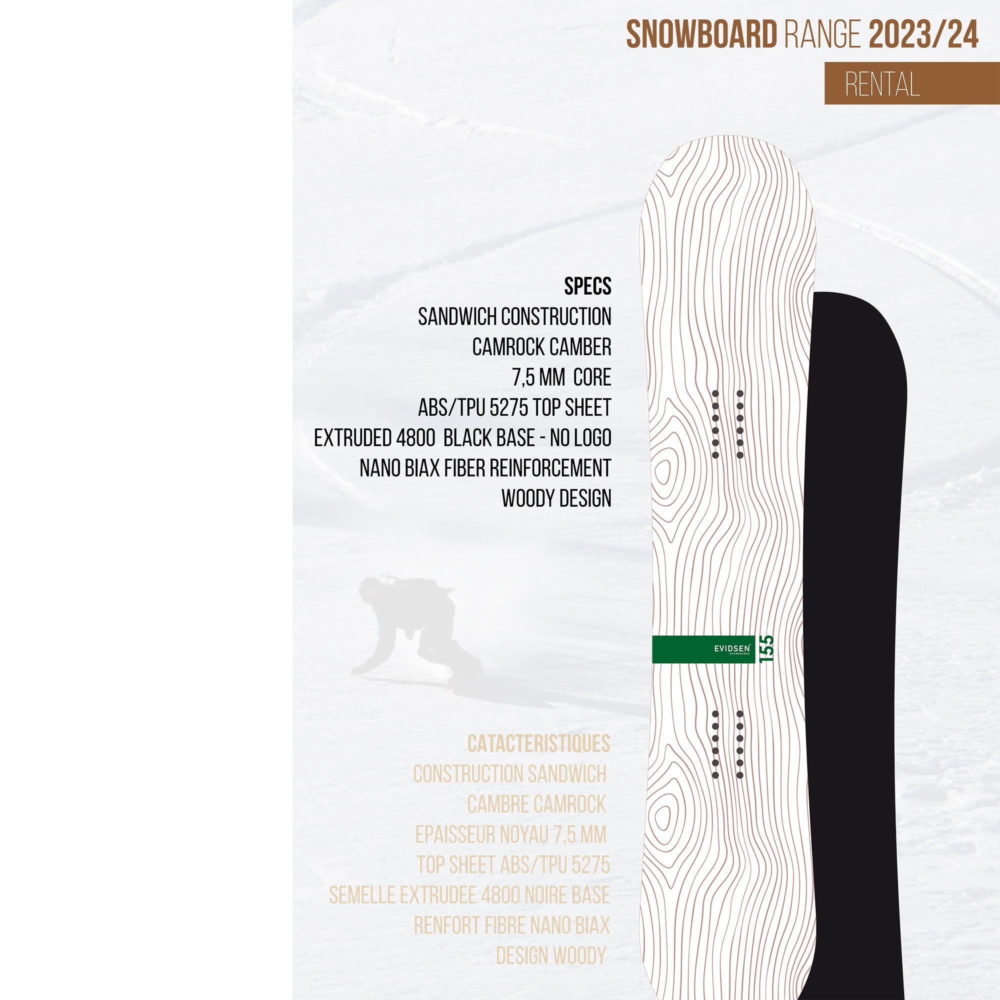 EVIDSEN SNOWBOARDS - Planche de Snowboard 155