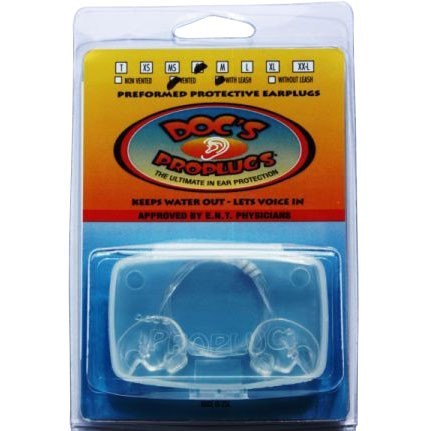 DOC'S PRO PLUGS - Earplugs with leash - Ventilated - Clear