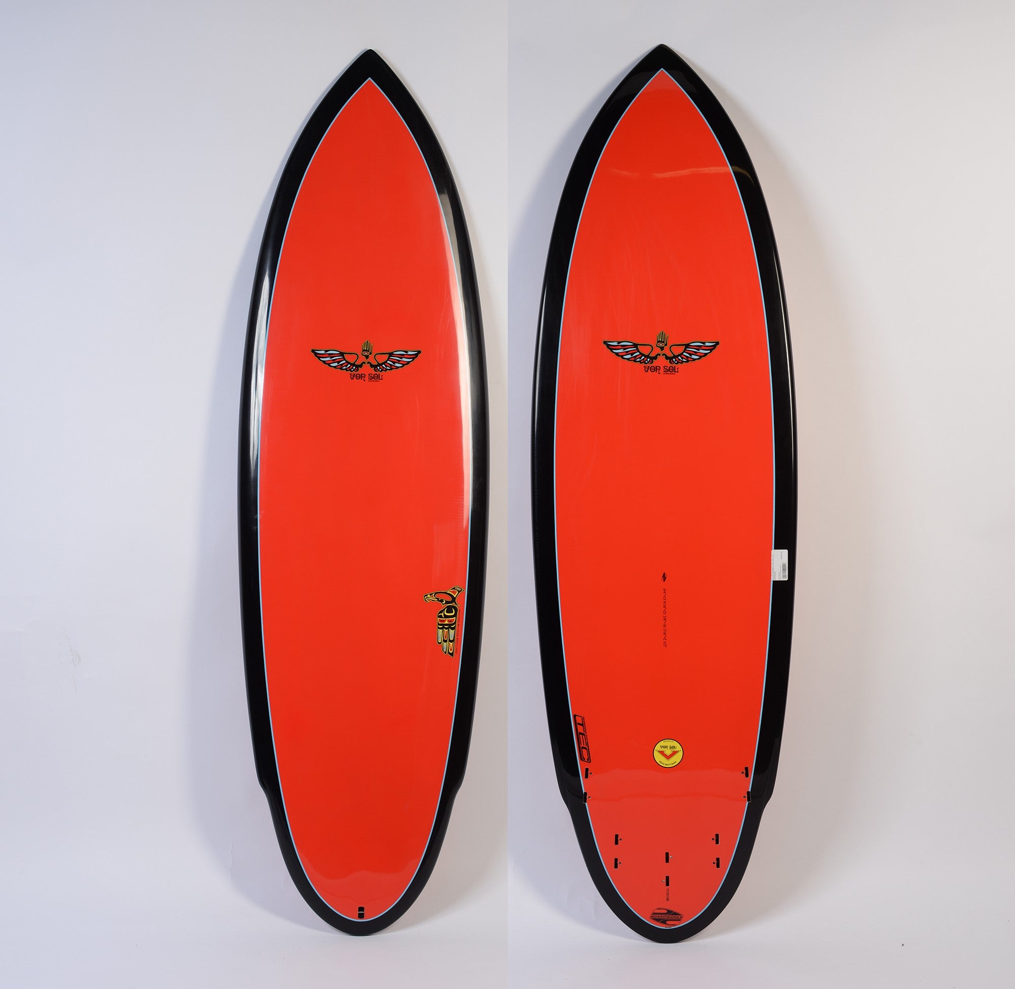 BOARDWORKS - Surfboard Von Sol Shadow red/black (epoxy)