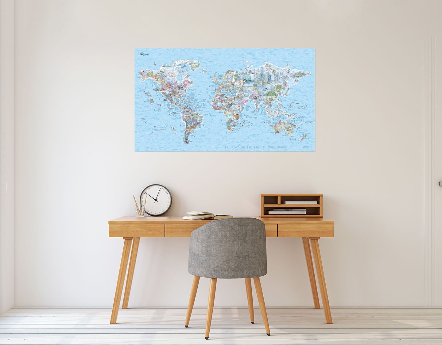 Awesome Maps - World Map Poster - Dive Map Re-writable